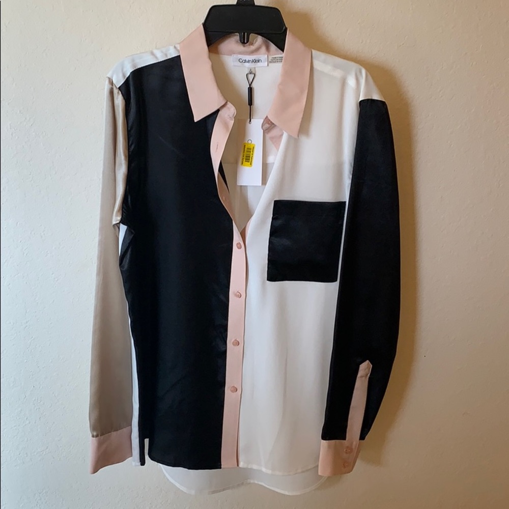 Calvin Klein colorblock blouse